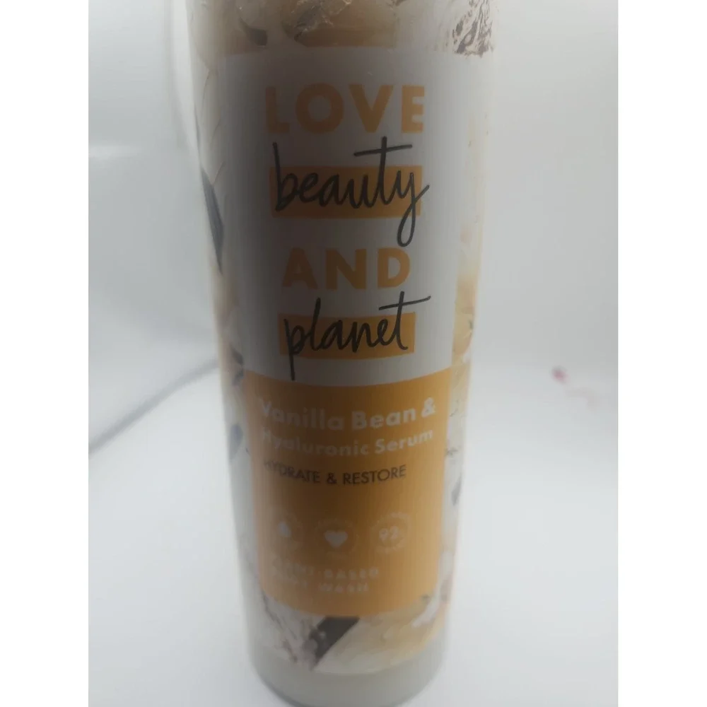 Love Beauty and Planet Vanilla Bean Hyaluronic Serum Plant Based Body Wash 20oz